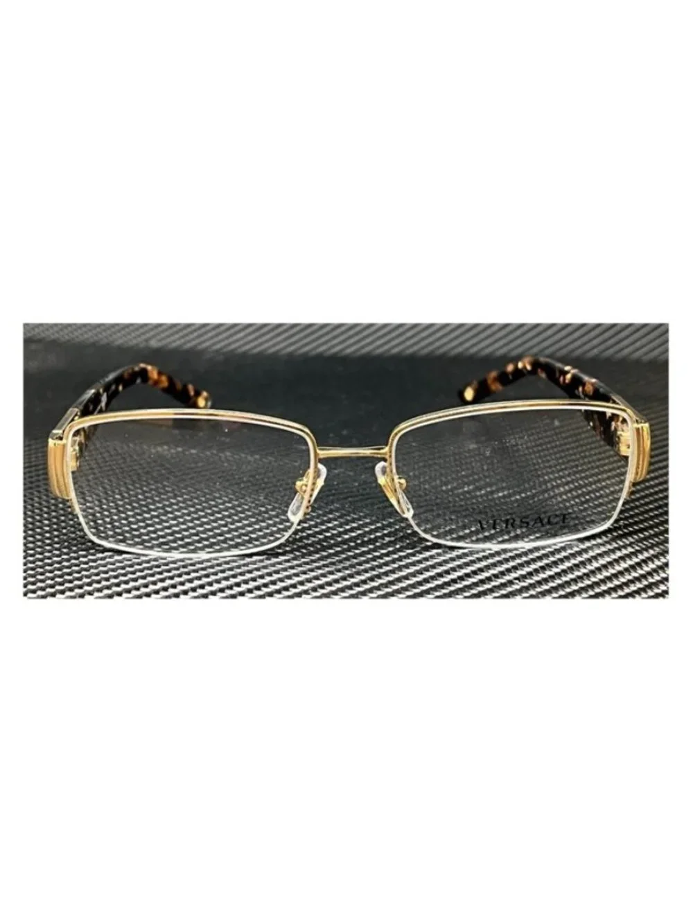 New Versace Women  Gold Havana Eyeglasses  53- 17-